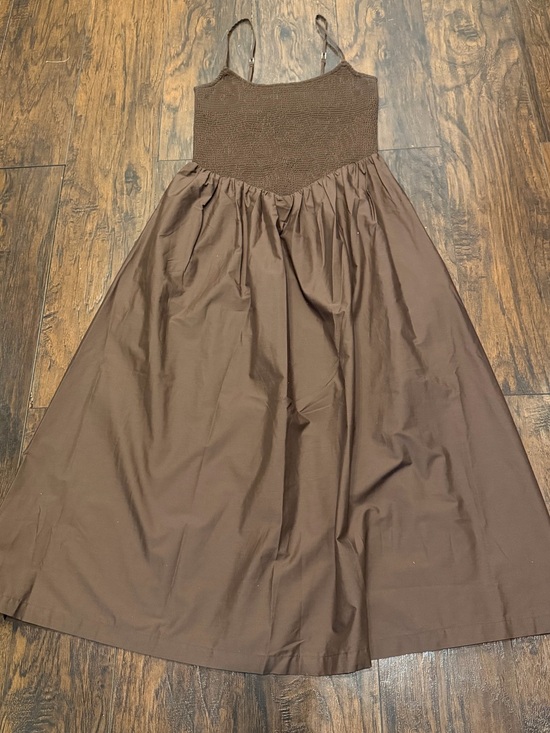 Abercrombie & Fitch Dresses & Skirts - Abercrombie & Fitch Sydney Smocked Dipped-Waist Midi Dress - Brown